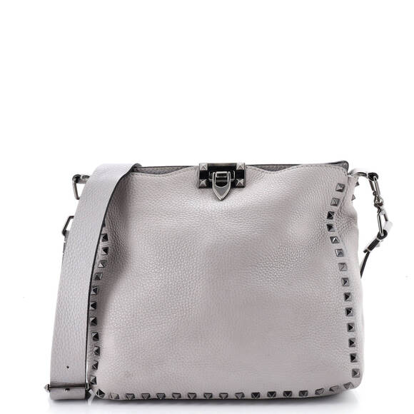 Valentino Garavani Small Rockstud Flip Lock Messenger Bag Leather